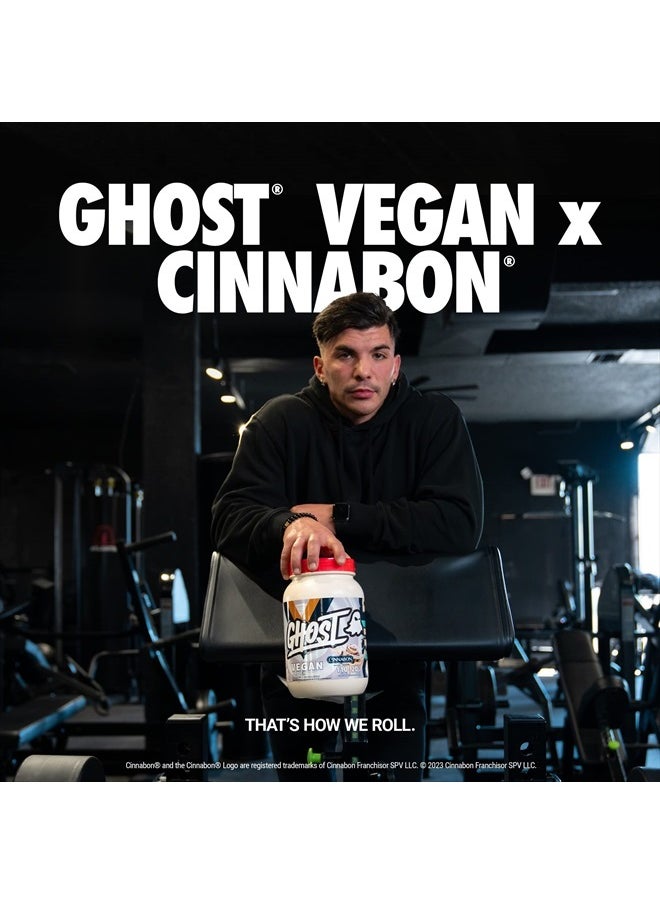 Ghost Vegan Protein Powder, Cinnabon - 2lb, 20g of Protein - Plant-Based Pea & Organic Pumpkin Protein - ­Post Workout & Nutrition Shakes, Smoothies, & Baking - Soy & Gluten-Free  - Image 2