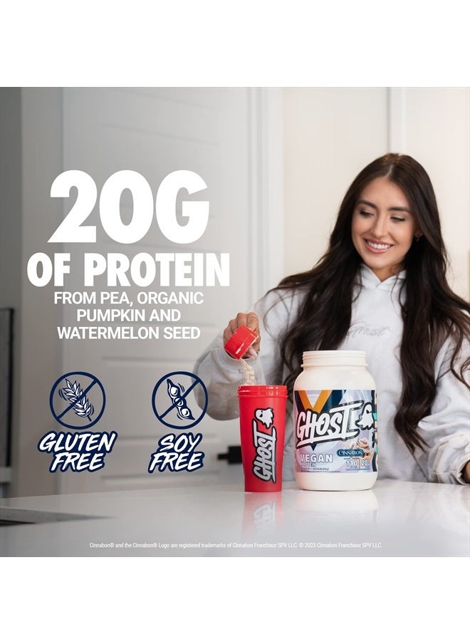 Ghost Vegan Protein Powder, Cinnabon - 2lb, 20g of Protein - Plant-Based Pea & Organic Pumpkin Protein - ­Post Workout & Nutrition Shakes, Smoothies, & Baking - Soy & Gluten-Free  - Image 3