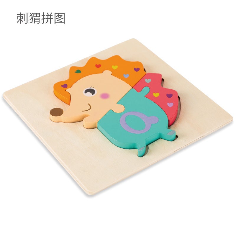 Wooden Baby Animal Three-Dimensional Puzzle Toy Building Blocks Assembling 2-5 Years Old Baby Early Education Educational Kindergarten Toys - Image 1