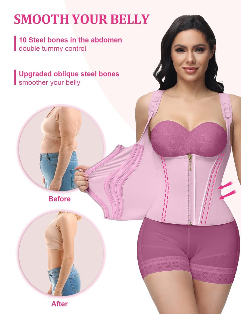 SHAPSHE Waist Trainer for Women, Tummy Control Sports Girdle, Workout Body Shaper with Adjustable Shoulder Strap - Image 3