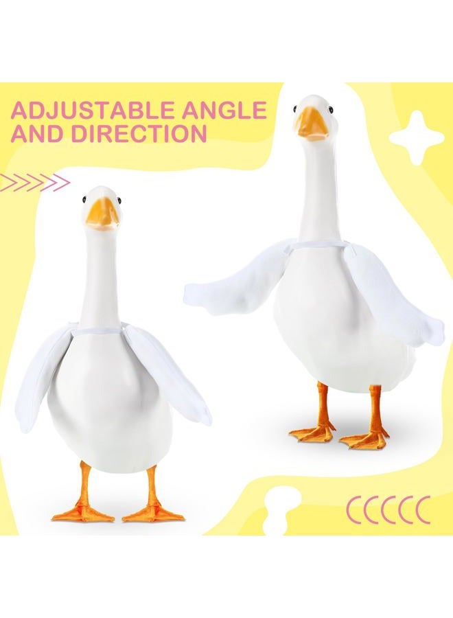 Shinylin 1 Pcs Poseable Goose Wings for 15”- 20" Porch Lawn Goose Outfit Accessories Poseable White Wings for Outdoor Patio Yard Lawn Art Decoration (Rippled Edge) - Image 4