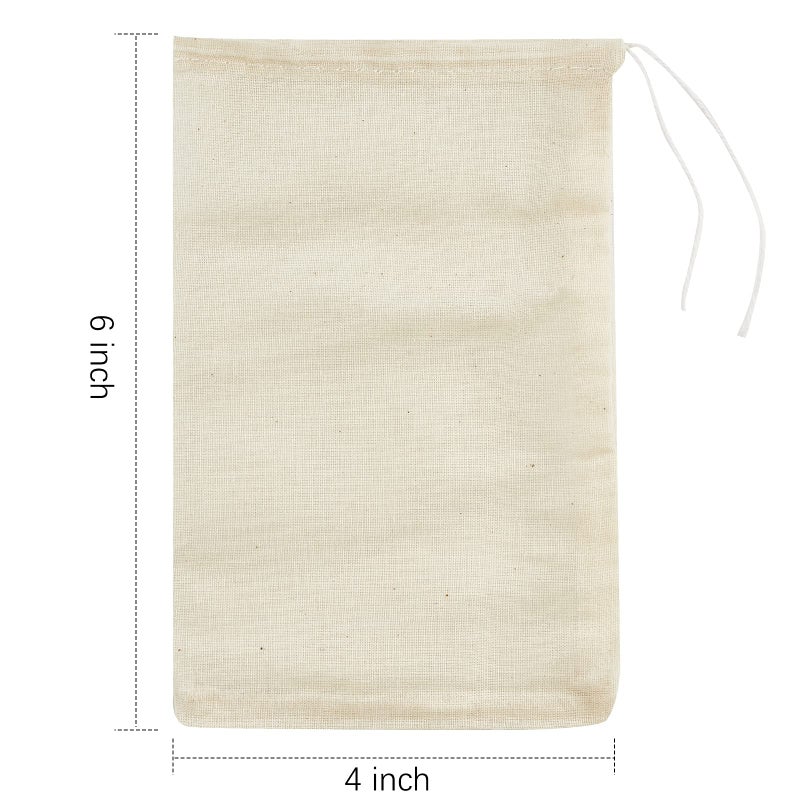 Tuzazo 50 Pack Reusable Tea Bags  Soup Bags  Cheesecloth Bags For Straining  Spice Bags For Cooking  Drawstring Muslin Bags  Sachet Bags  Coffee Tea Brew Bags (4 X 6 Inch) - Image 2