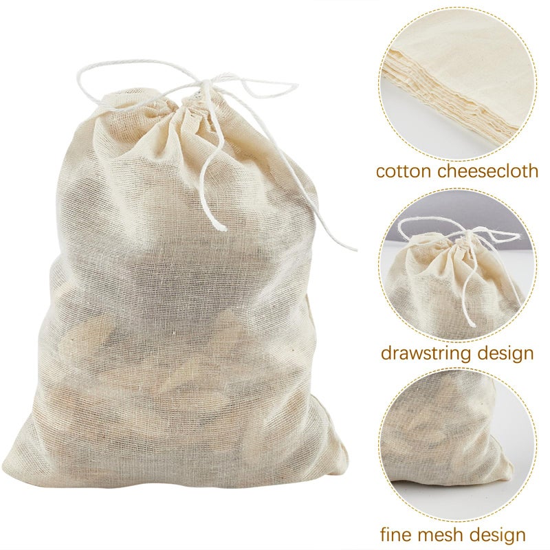 Tuzazo 50 Pack Reusable Tea Bags  Soup Bags  Cheesecloth Bags For Straining  Spice Bags For Cooking  Drawstring Muslin Bags  Sachet Bags  Coffee Tea Brew Bags (4 X 6 Inch) - Image 3