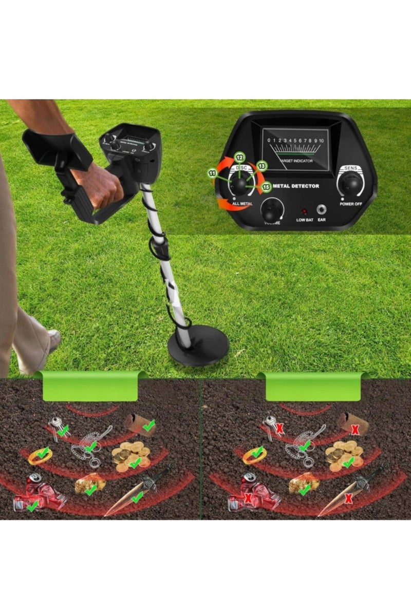 جهاز كشف المعادن تحت الأرض، كاشف الذهب، باحث عن الكنوز للأطفال مع سماعة أذن ومجرفة - Image 3