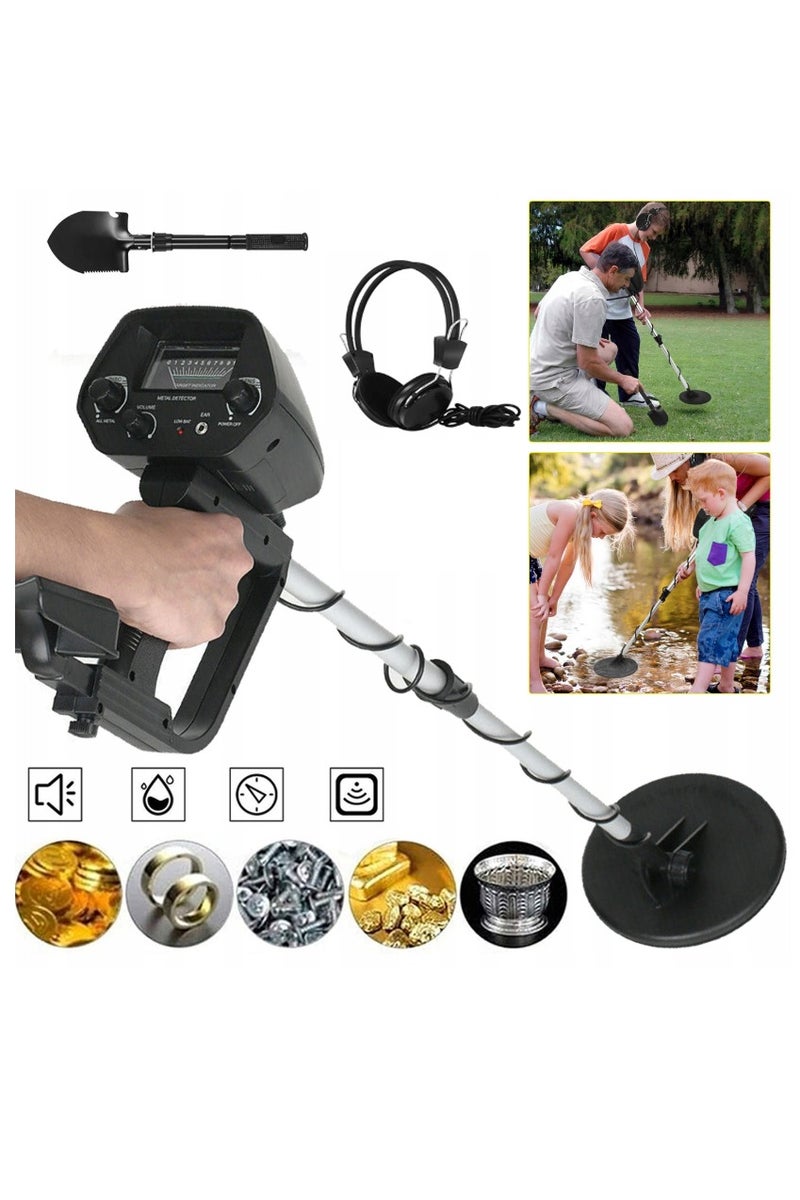 جهاز كشف المعادن تحت الأرض، كاشف الذهب، باحث عن الكنوز للأطفال مع سماعة أذن ومجرفة - Image 1