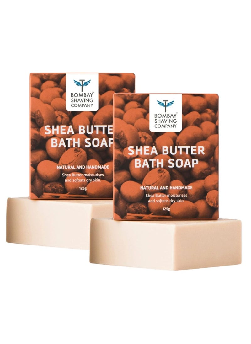 BOMBAY SHAVING COMPANY Shea Butter Moisturizing Bath Soap with Extra Virgin Coconut Oil and honey for dry skin 125g Pack of 2  - Image 1