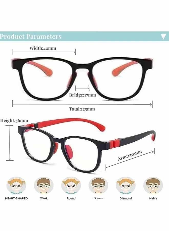 واي جيه نظارات حماية للأطفال ضد الضوء الأزرق، مضادة للوهج وإجهاد العين، مزودة بحماية من الأشعة فوق البنفسجية لمشاهدة التلفاز والهاتف، مصنوعة من السيليكون الآمن للأطفال من عمر 3-10 سنوات للبنين والبنات - Image 4