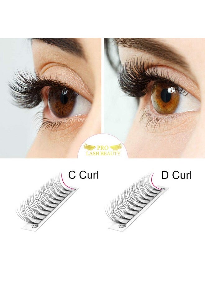 PRO LASHBEAUTY Premade Fans Eyelash Extensions 6D-D-0.10-14 Short Stem Premade Volume Eyelash Extensions .07 .10 C D Curl Pre Made Lash Fans 9 To 20 Mm Volume Lash Extensions (6D-D-0.10,14Mm)  - Image 4