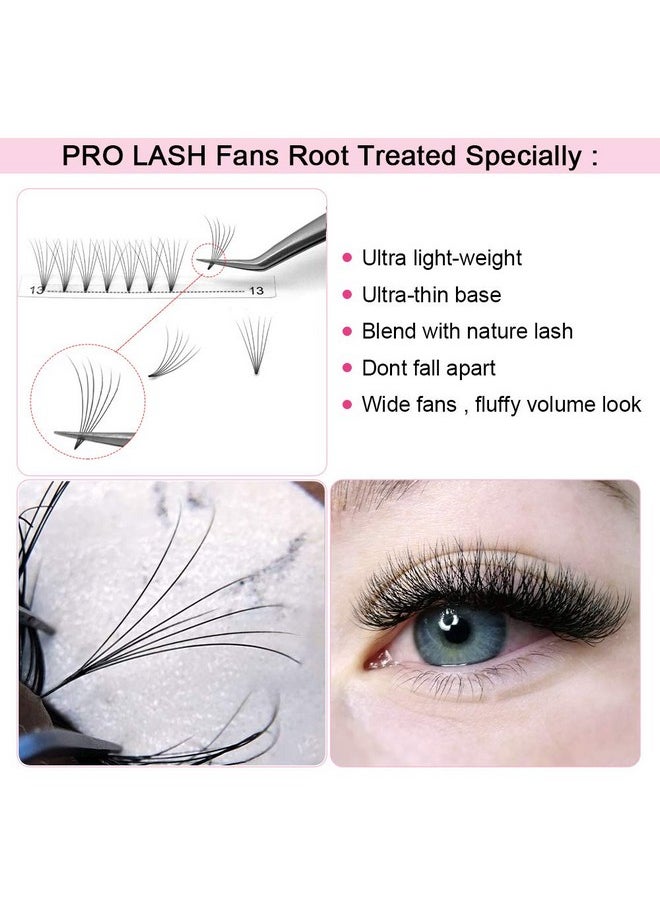 PRO LASHBEAUTY Premade Fans Eyelash Extensions 6D-D-0.10-14 Short Stem Premade Volume Eyelash Extensions .07 .10 C D Curl Pre Made Lash Fans 9 To 20 Mm Volume Lash Extensions (6D-D-0.10,14Mm)  - Image 2