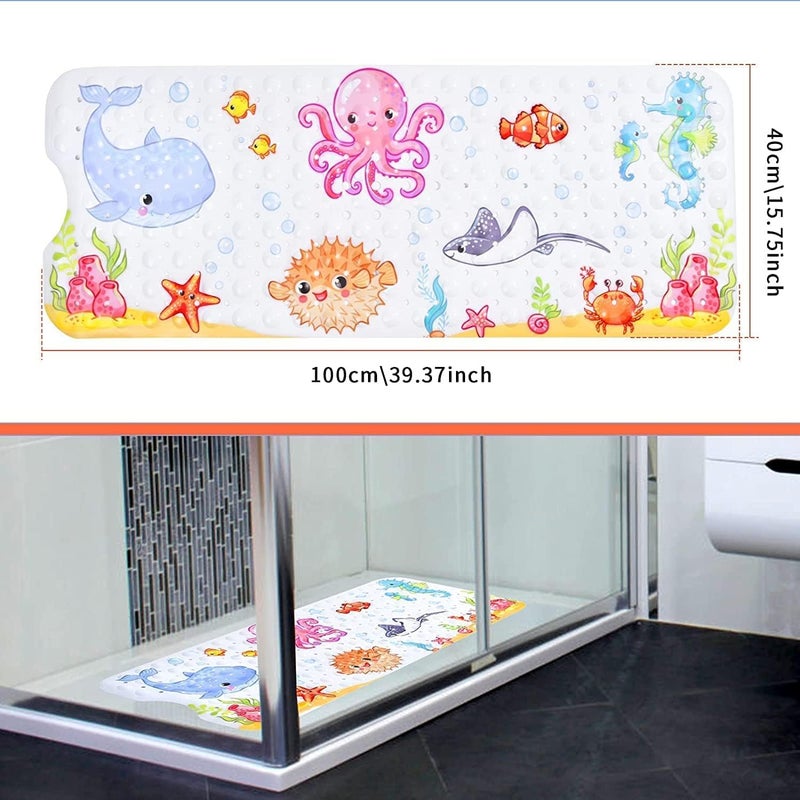 X spring Large Non-Slip Bathtub Mat for Adults and Kids - 40x16 Inch with Suction Cups - Image 5