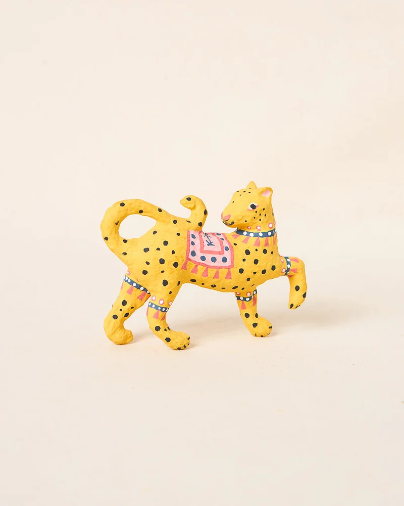 Chumbak Leopard Paper Mache, Figurine, | Lost in Paradise