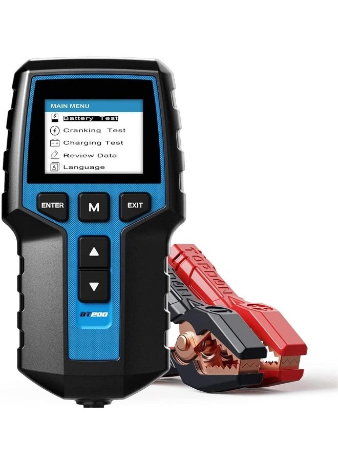 Topdon HOKVJ Digital Battery Tester BT200 12V Car Battery Tester Digital Automotive Diagnostic Battery Tester Analyzer Vehicle Cranking Charging Scanner Tool for Car Truck Marine Motorcycle SUV Boat  - Image 1