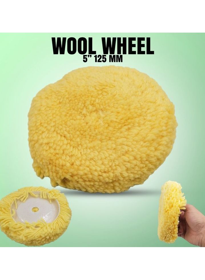 وينر وسادة عجلة التلميع النظيف لصوف الصوف من WINNER مقاس 5 بوصات 125 مم أصفر - Image 1