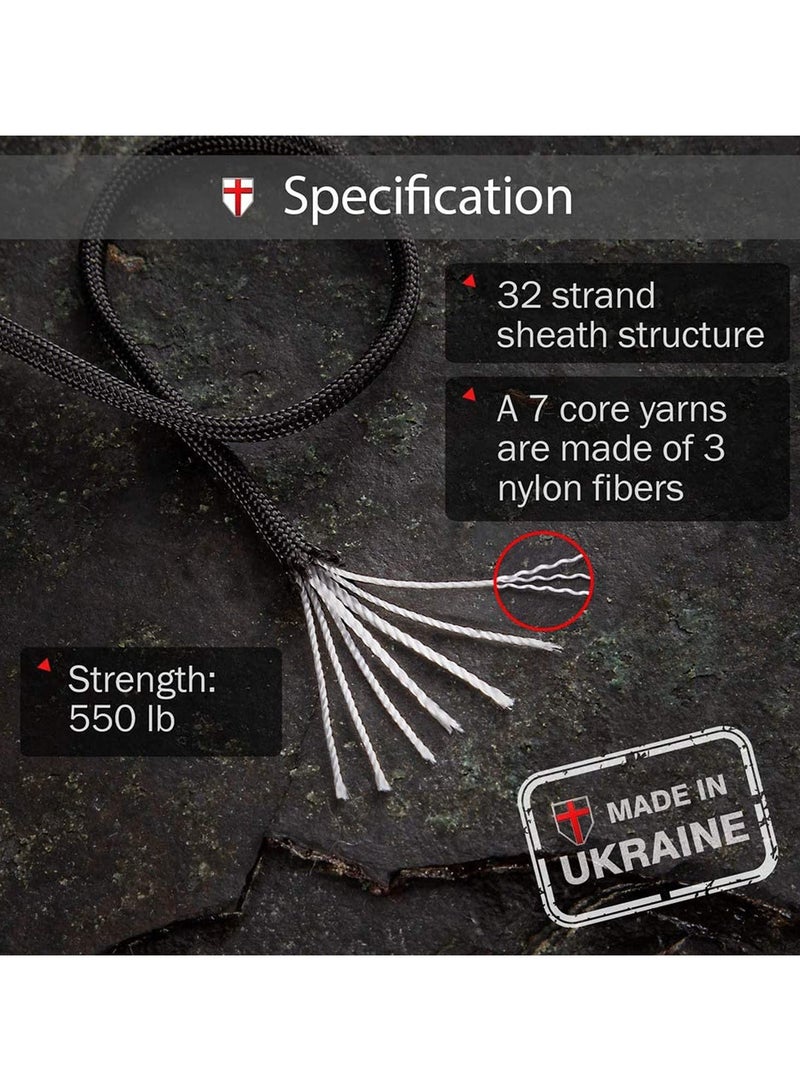 NajmStyle Paracord 100 ft - Type III Paracord 550-4mm Nylon Rope Mil-Spec para Cord - Camping Rope Hiking Fishing Survival Boy Scout Parachute Cord - Outdoor Hammock 550 Paracord - Image 2
