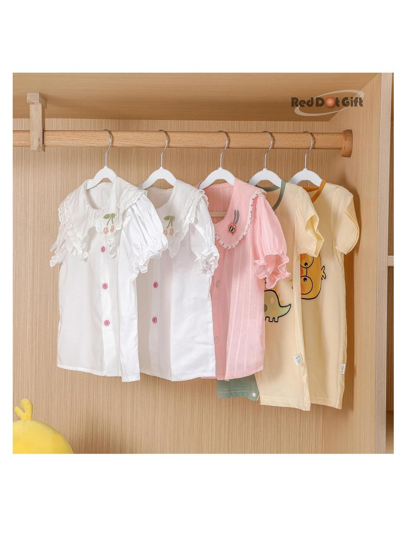 Red Dot Gift Red Dot Gift® Pack of 30 Baby Velvet Clothes Hangers 30cm Heavy Duty Durable Kids Clothes Hangers (White)  - Image 5