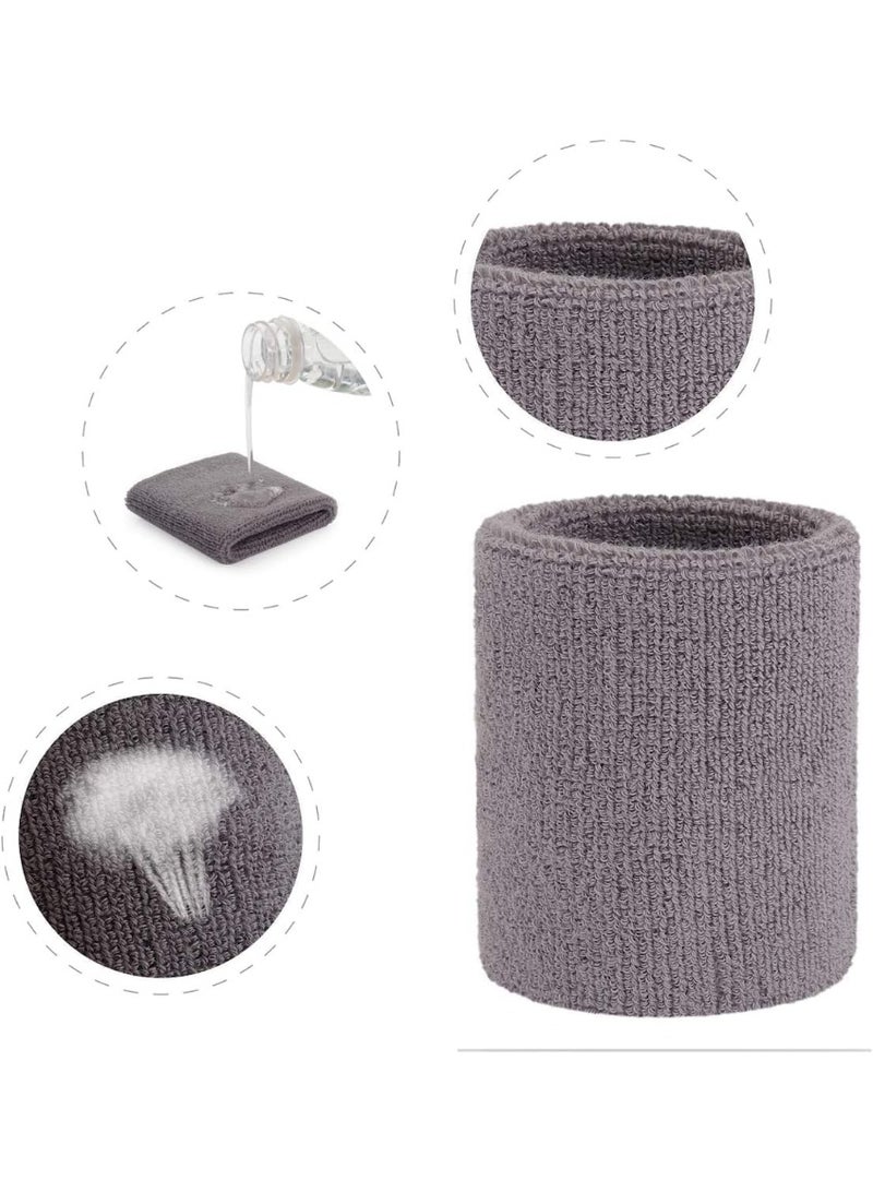 Joker Sweat Resistant Wristbands for Hands, Wrists, and Basketball, Grey - Image 4