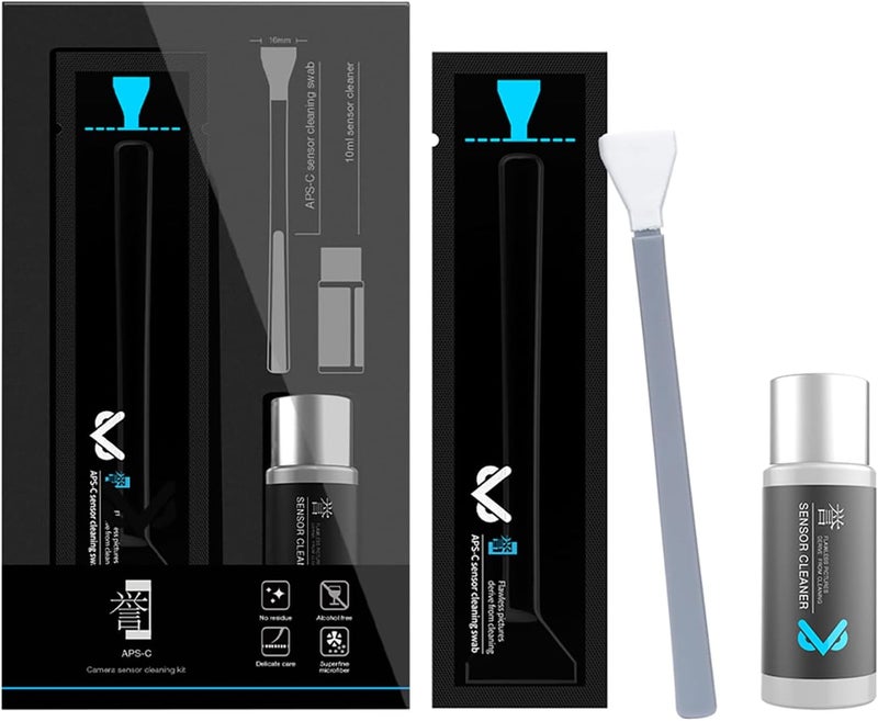 VSGO VS-S02-E APS-C Digital Camera Sensor Cleaning Kit Clean Swab × 10 with Sensor Cleaner Solution for Nikon Canon DSLR Cleaning - Image 1