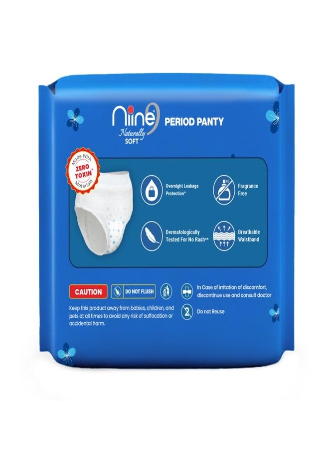 Niine Naturally Soft Disposable Period Panty with 360° Leak Protection | Up to 12 Hours Absorbency | Cottony Soft, Breathable & Rash-Free Comfort M (27-35 inches) - Image 2