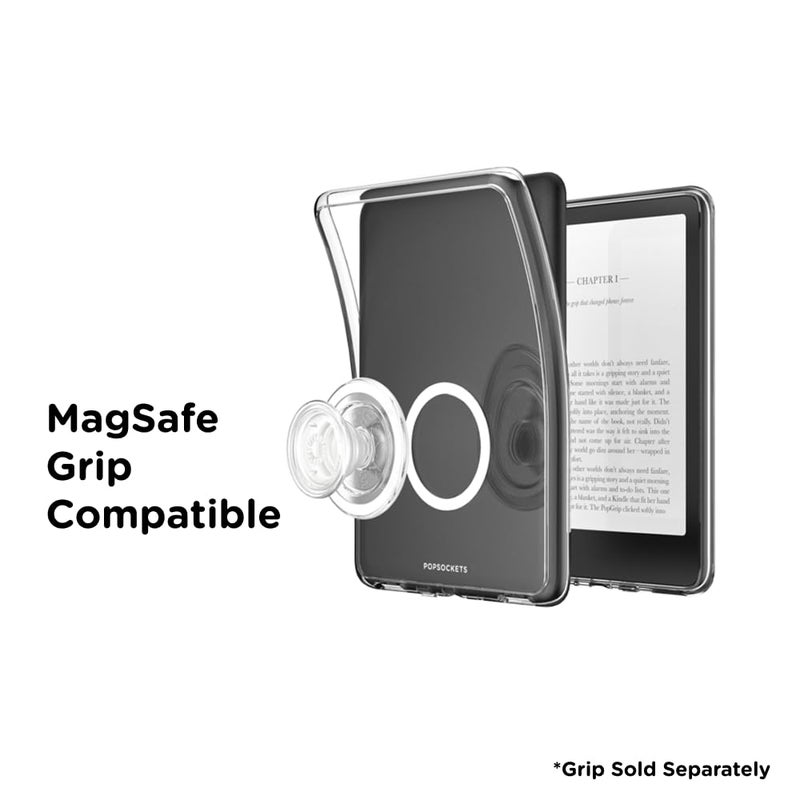 PopSockets Kindle Paperwhite Case (12th Gen, 7â€, 2024/25), Signature Edition & Colorsoft â€“ Slim Protective Cover with Built-in MagSafe-Compatible Ring for MagSafe PopGrip, E-Reader Accessory - Clear - Image 4