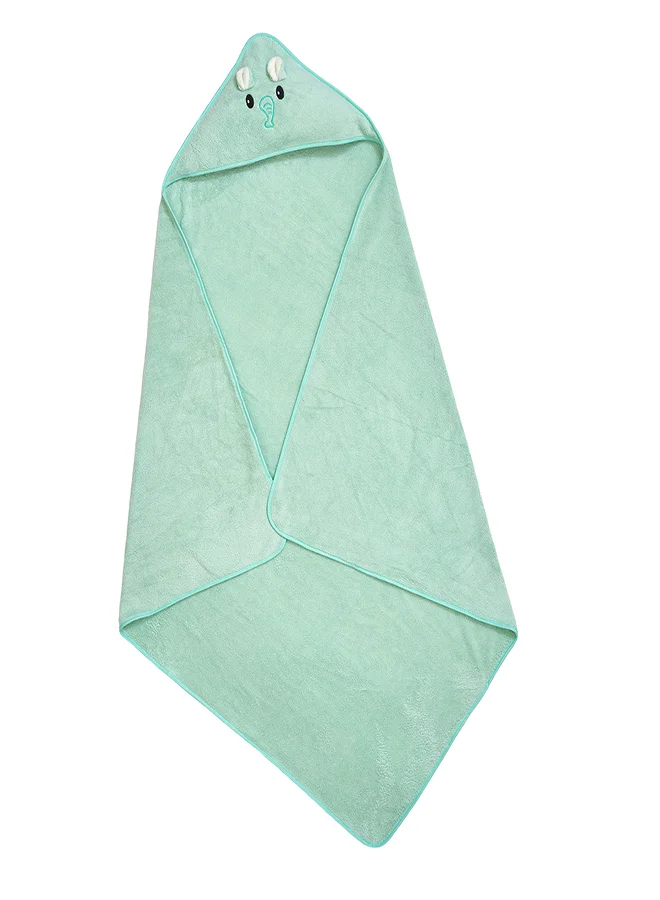 babyqlo Mint Elephant Baby Towel with Hood Wrap