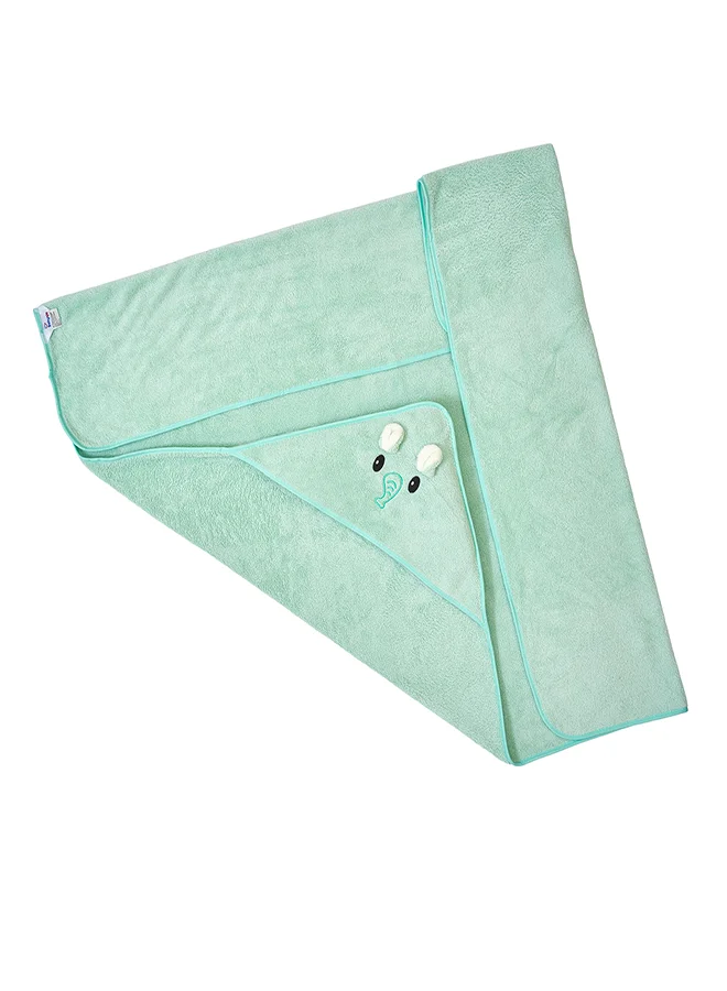 babyqlo Mint Elephant Baby Towel with Hood Wrap