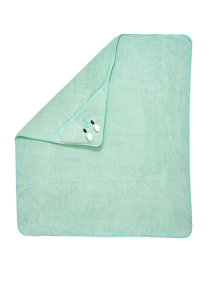 babyqlo Mint Elephant Baby Towel with Hood Wrap