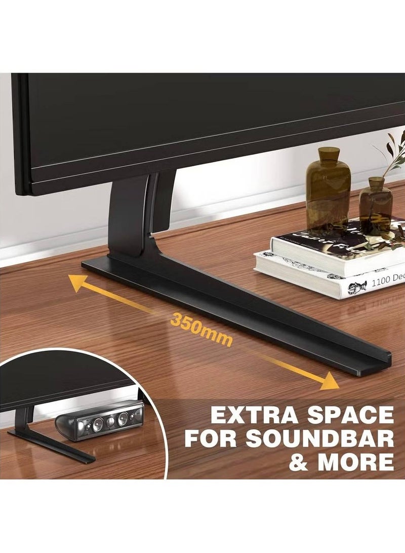 ليكسيس حامل تلفاز على سطح الطاولة مع أرجل تلفاز لمعظم أجهزة التلفاز ذات الشاشات المسطحة LCD وLED وPlasma مقاس 32 37 40 42 47 50 55 بوصة، حامل تلفاز بديل قابل لتعديل الارتفاع يتحمل حتى 88 رطلاً، أقصى حد VESA 800x400 مم - Image 2