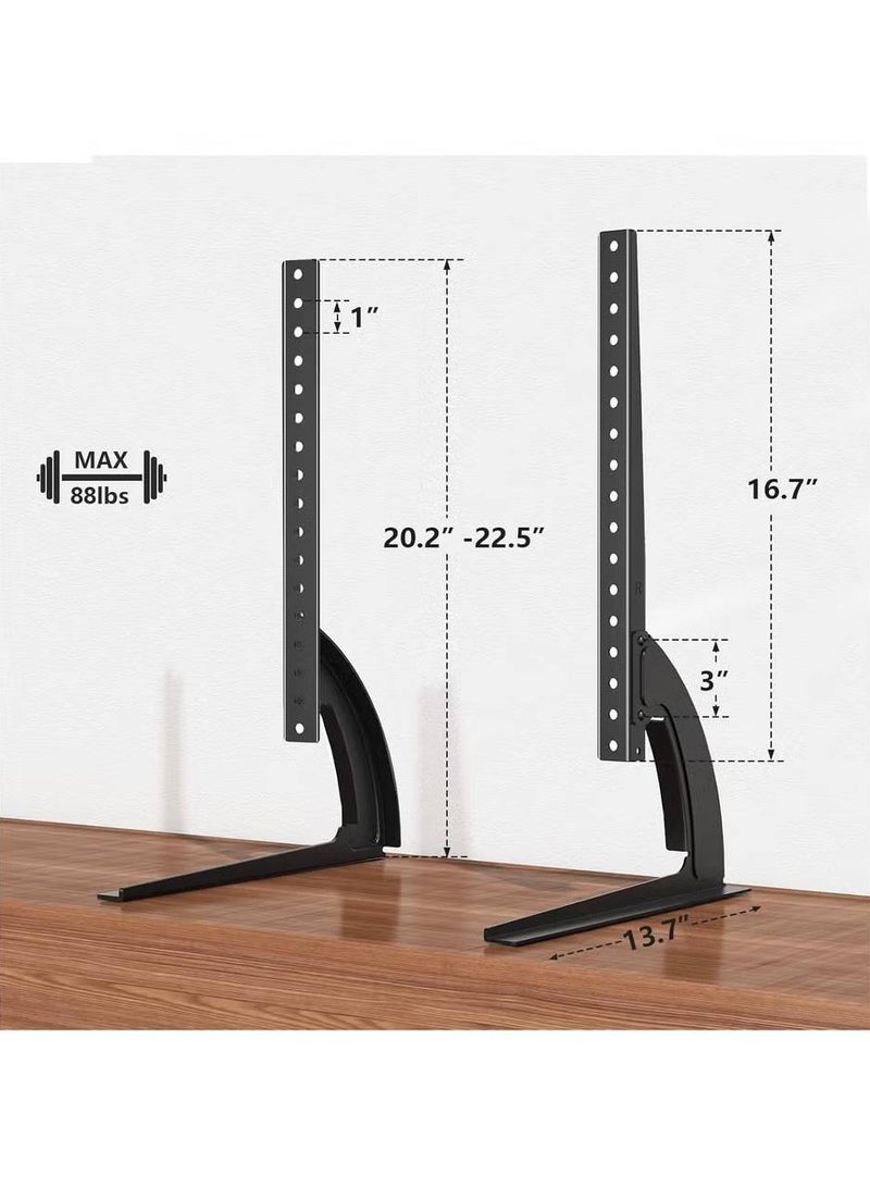 ليكسيس حامل تلفاز على سطح الطاولة مع أرجل تلفاز لمعظم أجهزة التلفاز ذات الشاشات المسطحة LCD وLED وPlasma مقاس 32 37 40 42 47 50 55 بوصة، حامل تلفاز بديل قابل لتعديل الارتفاع يتحمل حتى 88 رطلاً، أقصى حد VESA 800x400 مم - Image 3