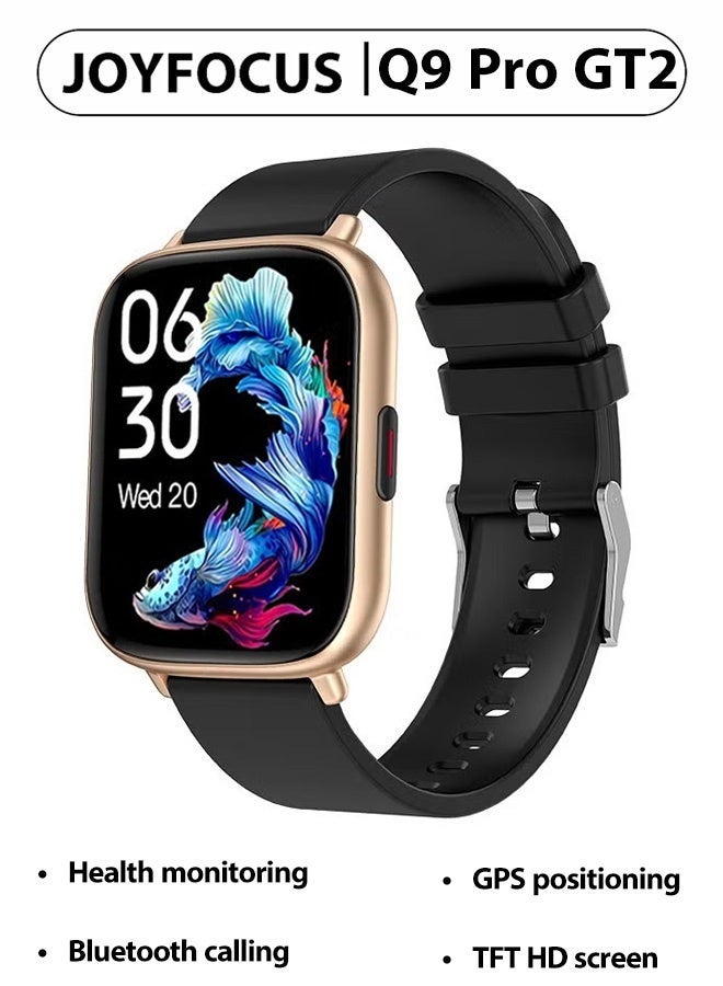 JOYFOCUS Q9 Pro GT2 Smartwatch Comprehensive Health Monitoring, Bluetooth Calling, GPS Positioning, 1.85 Inch TFT High-definition Screen Watch-Black - Image 1