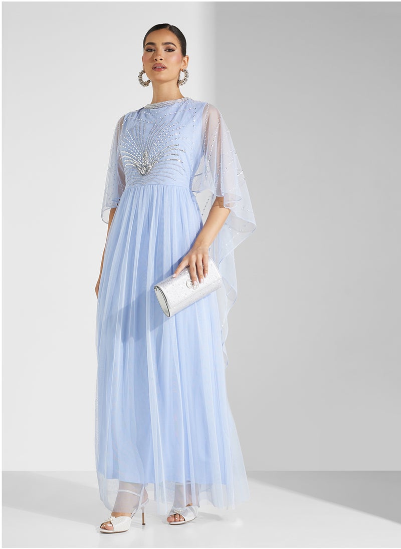Amelia Rose Embellished Crew Neck Dress  - Image 1