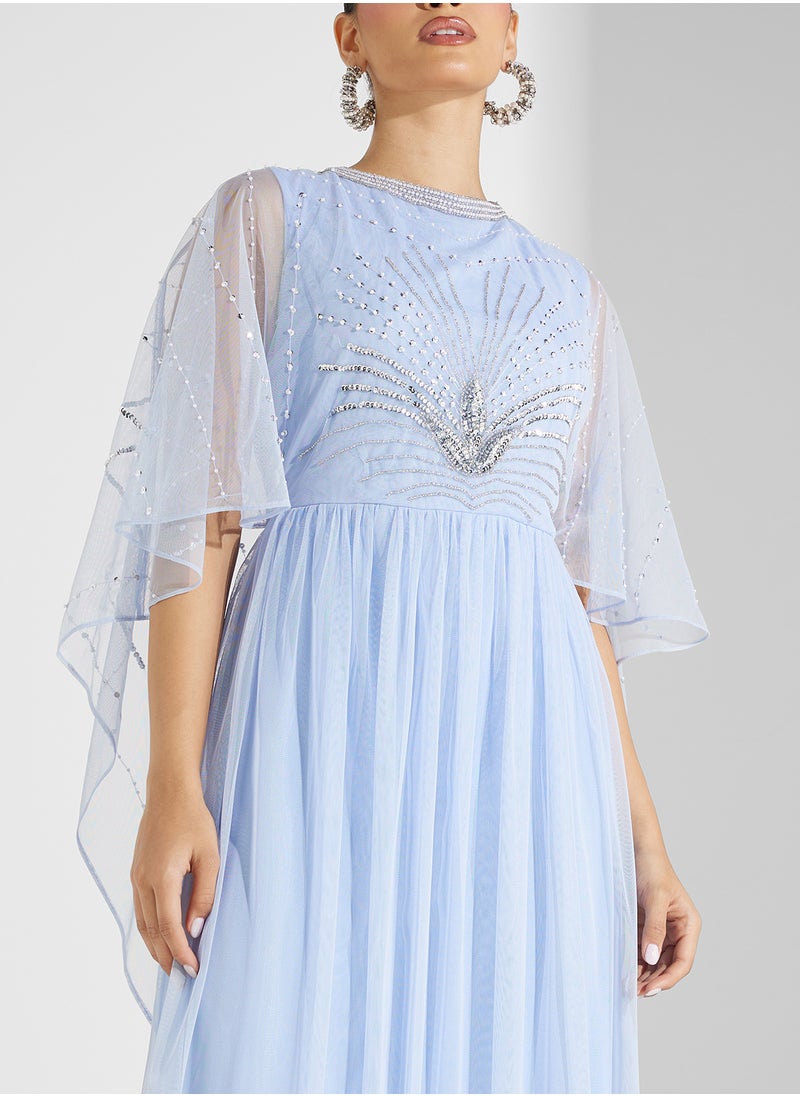 Amelia Rose Embellished Crew Neck Dress  - Image 3
