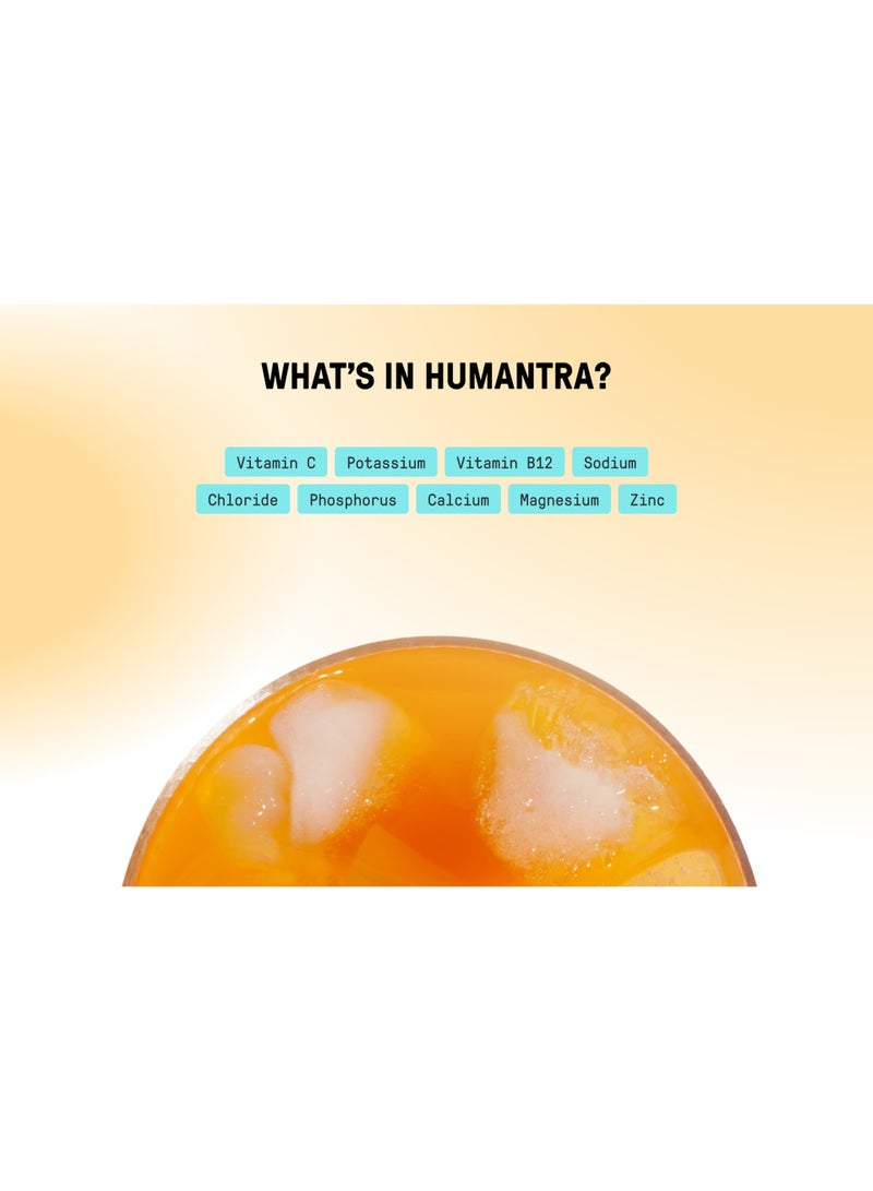Humantra Electrolyte Hydration Drink Powder Apricot Flavor 20 Sachets | Sugar Free Vegan Electrolyte Supplement with Vitamin C B12 Zinc | Caffeine Free Hydration Mix - Image 5