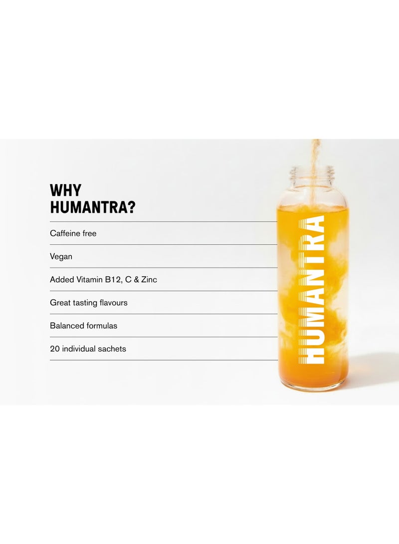 Humantra Electrolyte Hydration Drink Powder Apricot Flavor 20 Sachets | Sugar Free Vegan Electrolyte Supplement with Vitamin C B12 Zinc | Caffeine Free Hydration Mix - Image 4