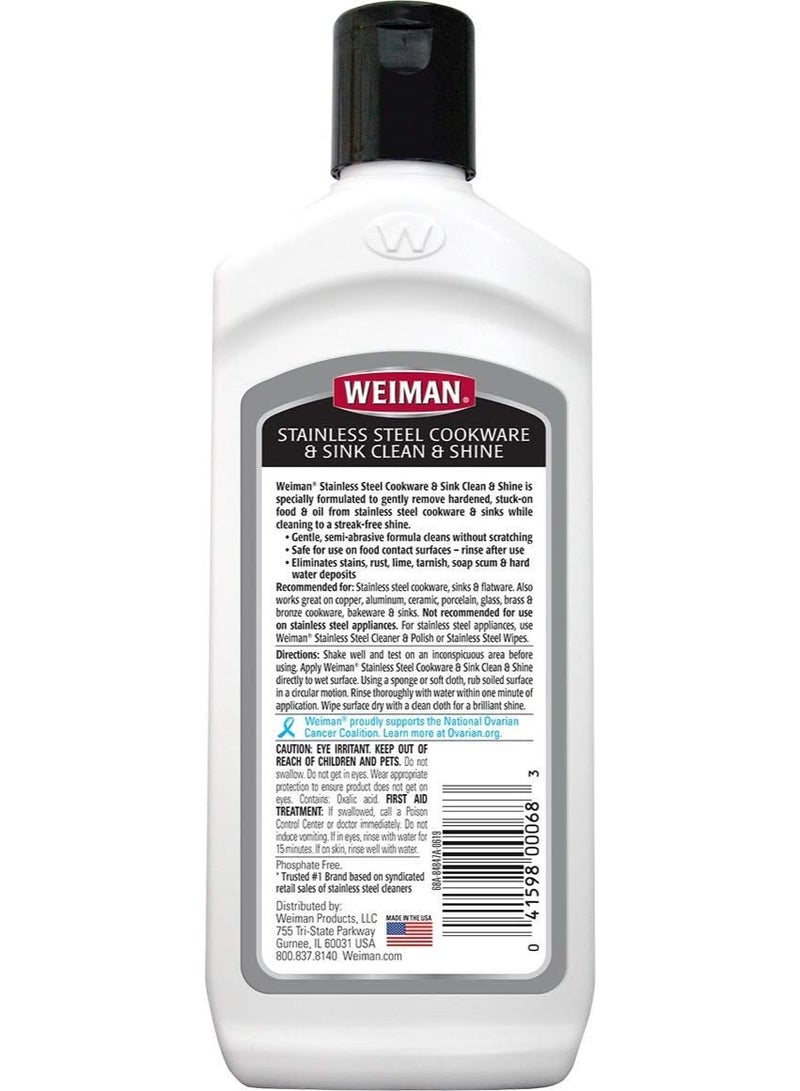 Weiman Stainless Steel Sink and Pots & Pans Cleaner and Polish  - Image 2
