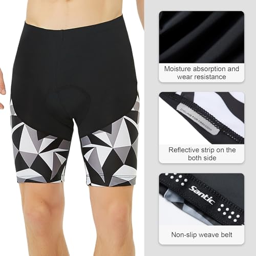 Santic Cycling Shorts Mens 3D Padded Bike Shorts for Mens Bike Bicycle Shorts Pants High Breathable 3XL - Image 4
