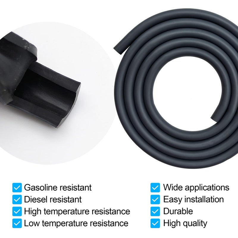 YGQ 1/4 ID Fuel Gas Line Hose fit for Briggs & Stratton Craftsman MTD Kawasaki Kohler Small Engines Generator Powersports w/ 20 Clamps Rubber Black 8 Feet - Image 3