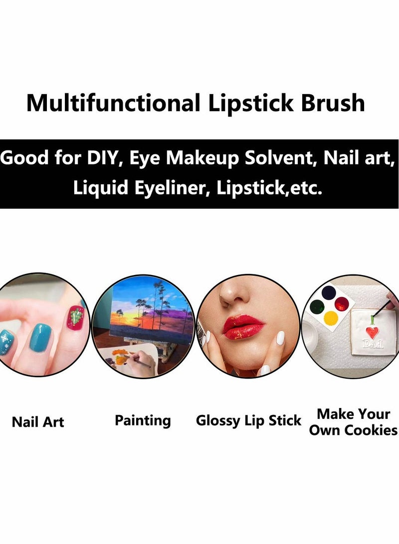 Lip Brushes, 100 Pcs Disposable Makeup Brush Lipstick Gloss Applicators with Soft Head Cosmetic Wands Mini Paint Brushes - Image 2