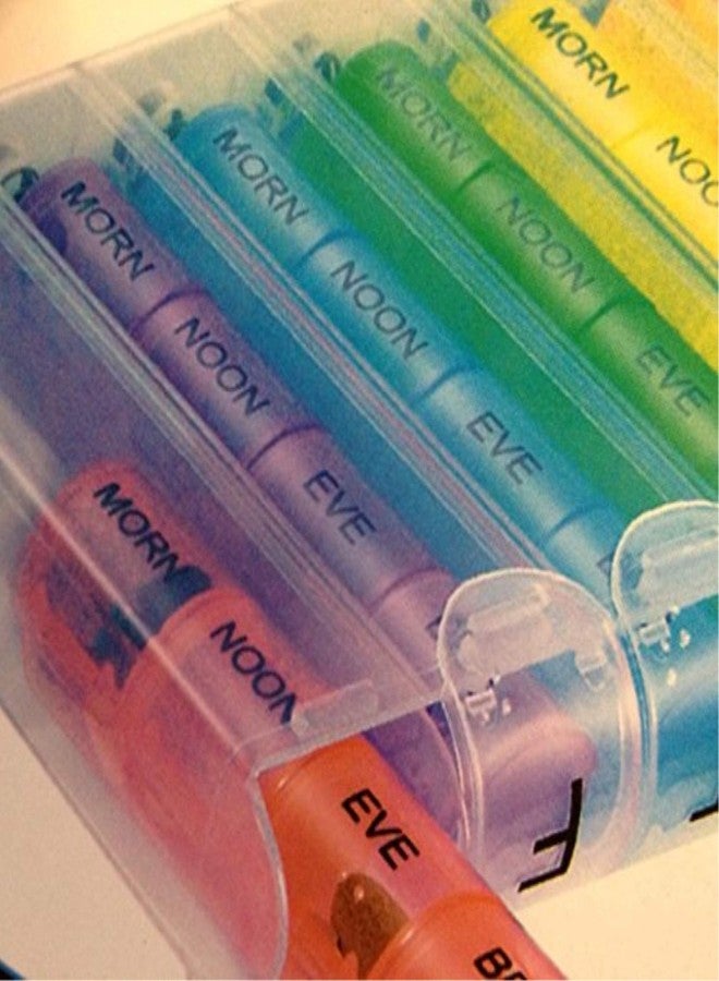 Ideaworks Pill Case | Portable Pop-up Pill Organizer | Weekly Color-Coded pods | Spring-Loaded Action | 28 Compartments | Large Vitamins Pills Organizer Great for Travel or Everyday Use - Image 1