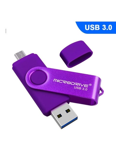 MicroDrive 16GB USB 3.0 Android Phone & Computer Dual-use Rotary Metal U Disk (Purple)