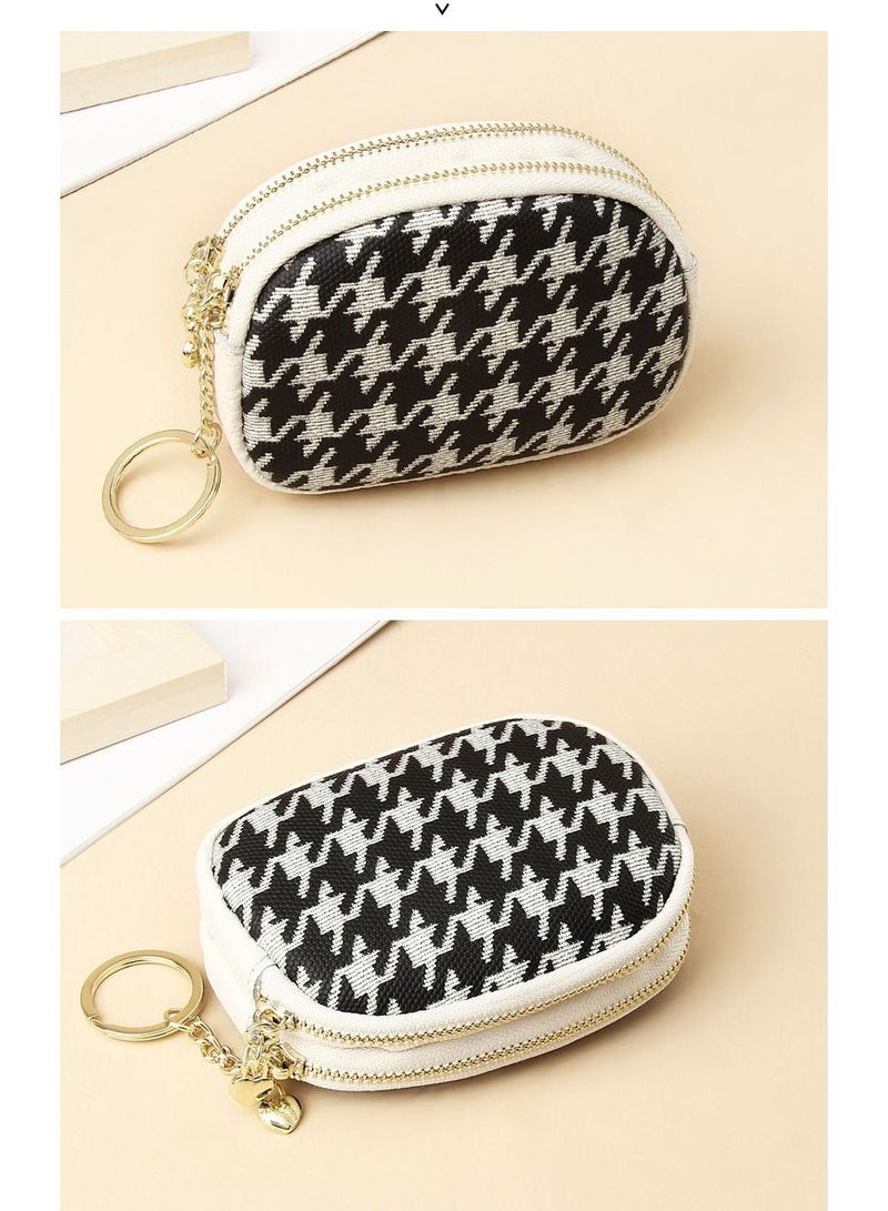 Loquat Print Leather Purse Black 