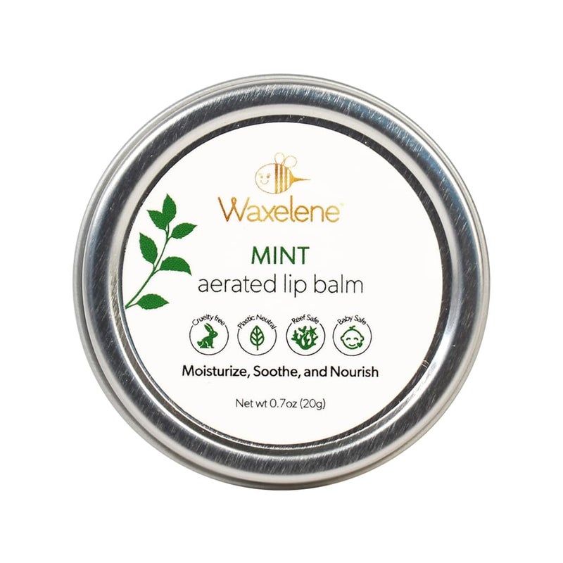 Waxelene Mint Aerated Lip Balm Tin Best Lip Balm Ever Organic Multipurpose Ointment Baby Eczema Dry Sensitive Skin Chapped Lips Face Moisturizer