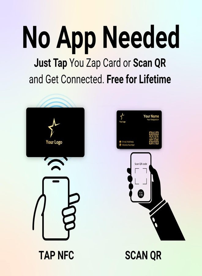 tinydabba Customised NFC Business Card – Black PVC Card with Gold Foil Name | Tap to Share Contact Instantly | Glossy | Digital Visiting Card with QR Code for Smart Networking - Image 3