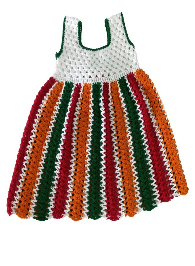 DORCHIS Baby Girl Dress for 1-2 Year - Woolen Frock, Multicolor, Handmade with Crochet - Image 2