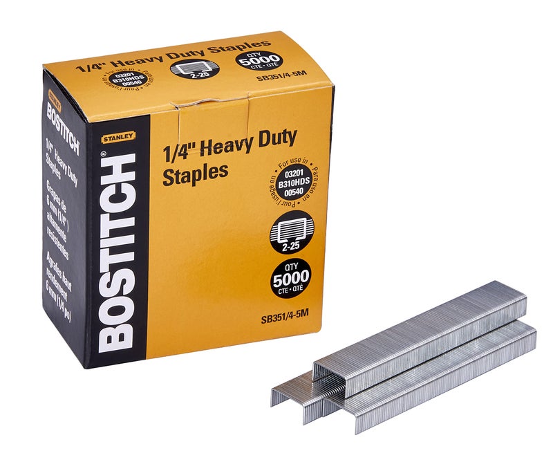 Bostitch Office Heavy Duty Premium Staples 225 Sheets 25 Inch Leg 5 Per Box SB35145M