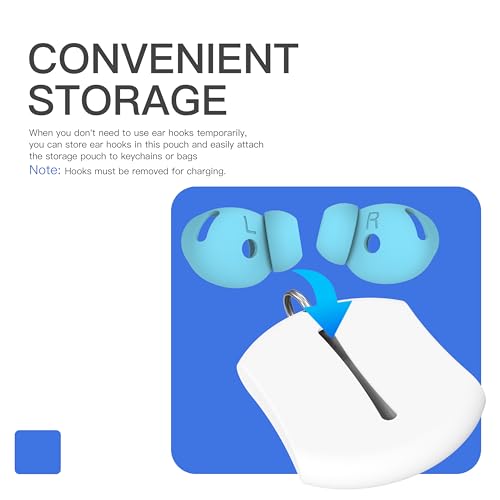 DamonLight 2 Pairs Ear Tips for AirPods 4 Grip Silicone Earbuds Cover [Added Storage Pouch][US Patent Registered] Compatible with Apple AirPods 4th Generation (Ice Blue) - Image 5