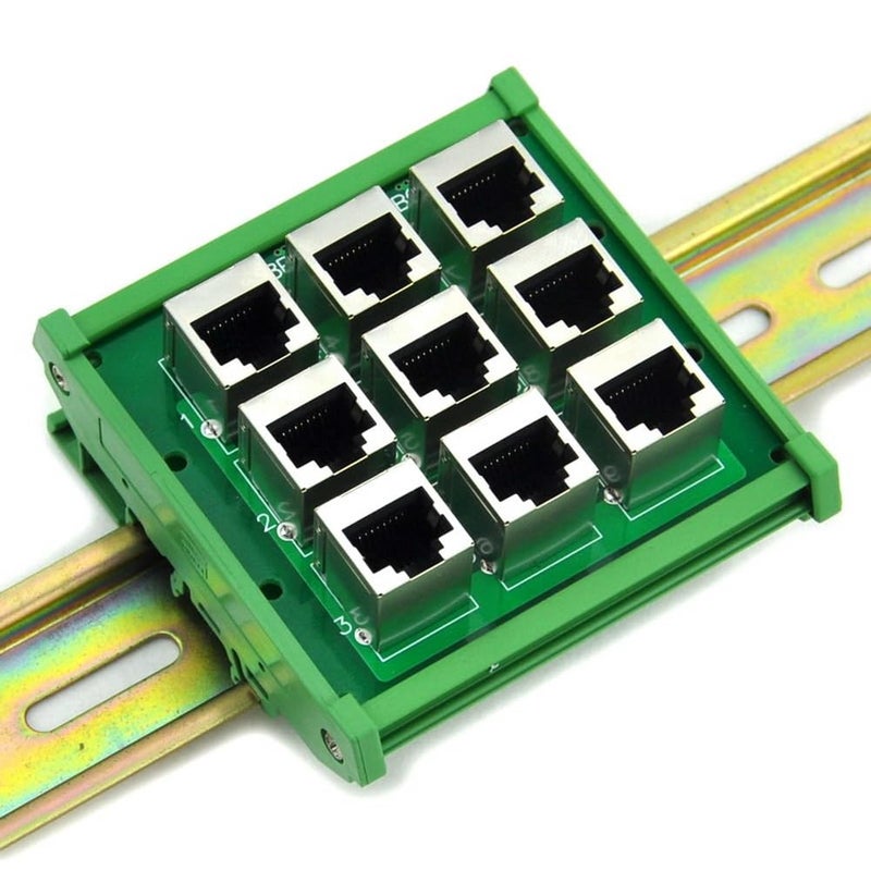 Electronics-Salon RJ45 8P8C 9-Way Buss Board DIN Rail Mount Interface Module. - Image 4