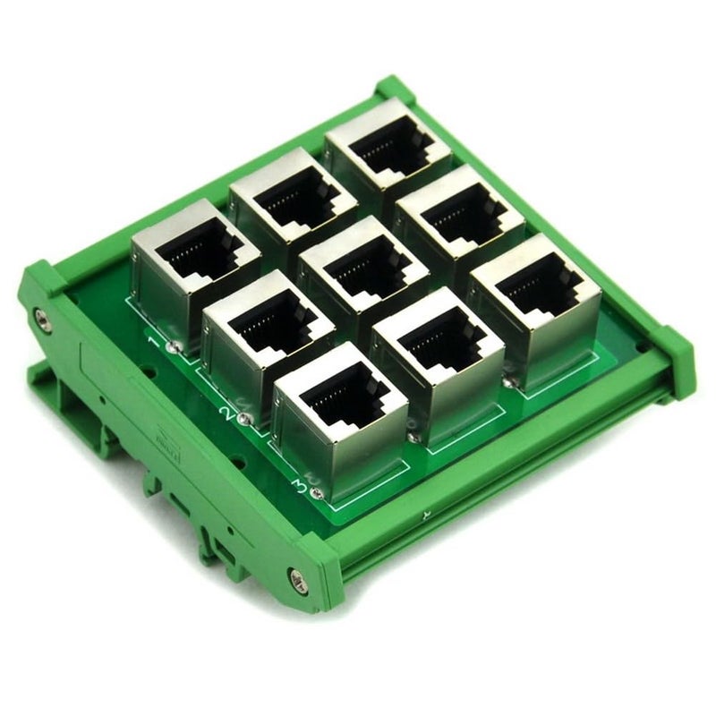 Electronics-Salon RJ45 8P8C 9-Way Buss Board DIN Rail Mount Interface Module. - Image 2