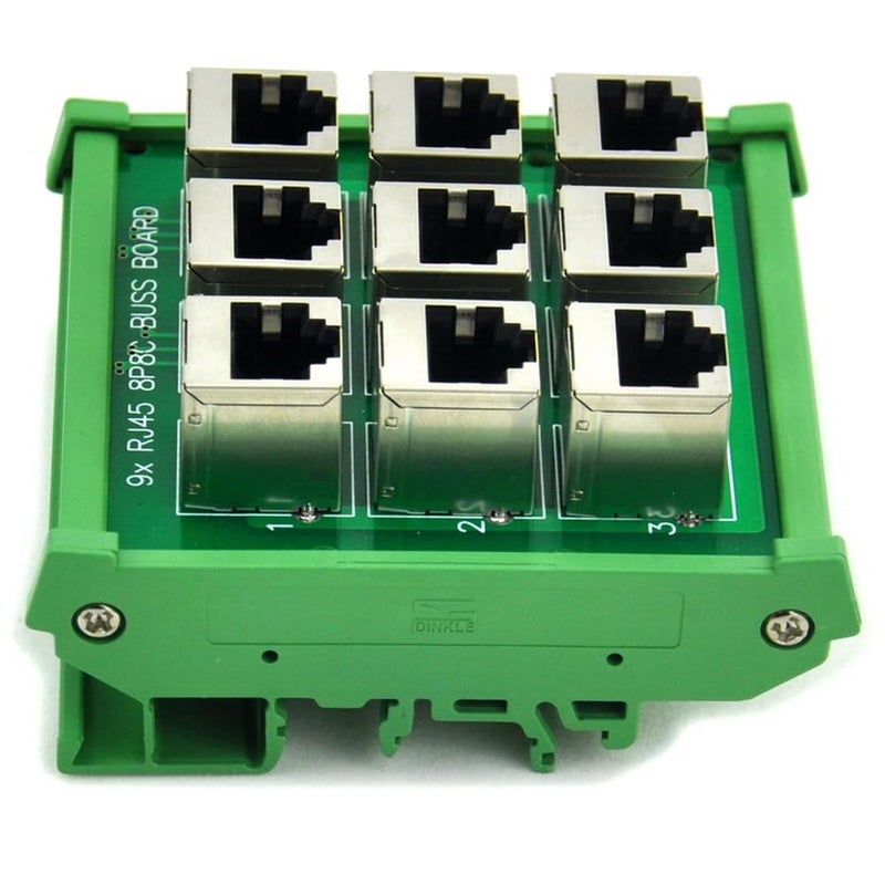 Electronics-Salon RJ45 8P8C 9-Way Buss Board DIN Rail Mount Interface Module. - Image 3
