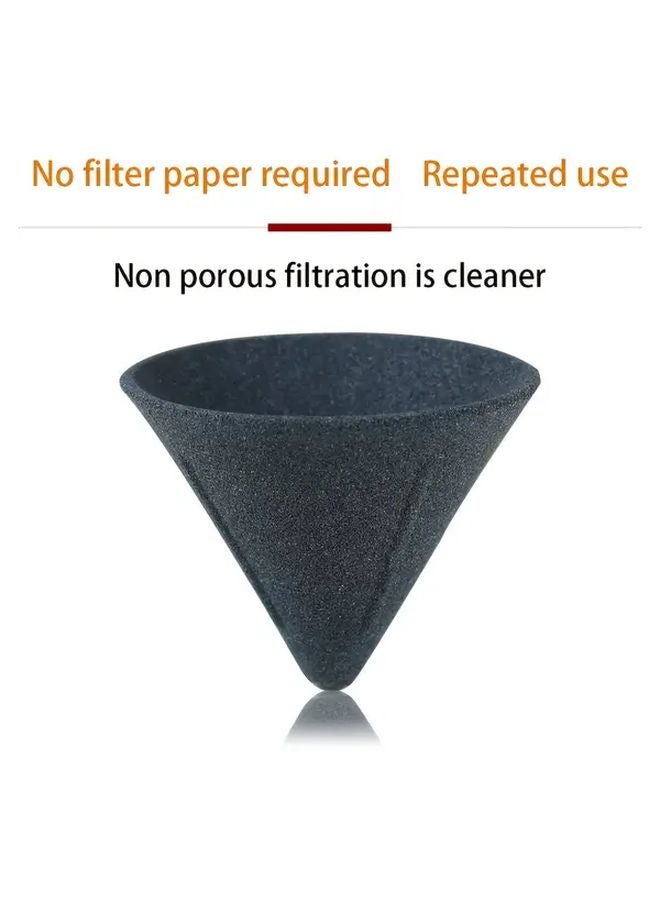 كوب فلتر سيراميك على شكل V، قدر سحابي كبير، قهوة مسامية صغيرة قابلة لإعادة الاستخدام، إسبرسو، شاي - Image 5