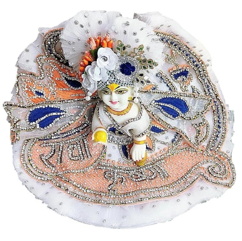 Partish Laddu Gopal Heavy Janamashtmi Dress l Ladoo Gopal Dress l Kanha Ji Poshak Size 1 2 4 5 6 - Image 2